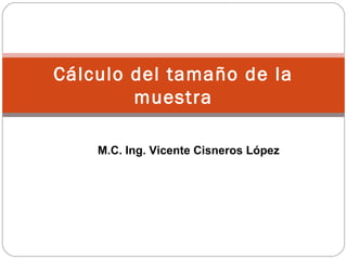 Cálculo del tamaño de la
        muestra

    M.C. Ing. Vicente Cisneros López
 