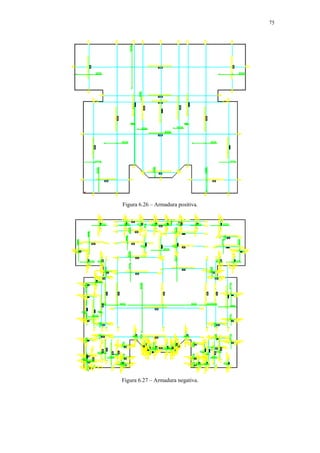 75
Figura 6.26 – Armadura positiva.
Figura 6.27 – Armadura negativa.
 