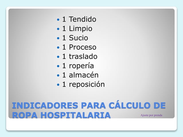 Cálculo de ropa | PPTX