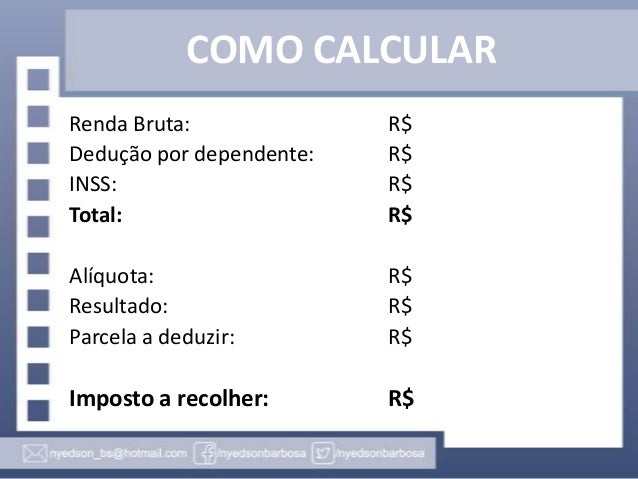 Calculo do Imposto de Renda