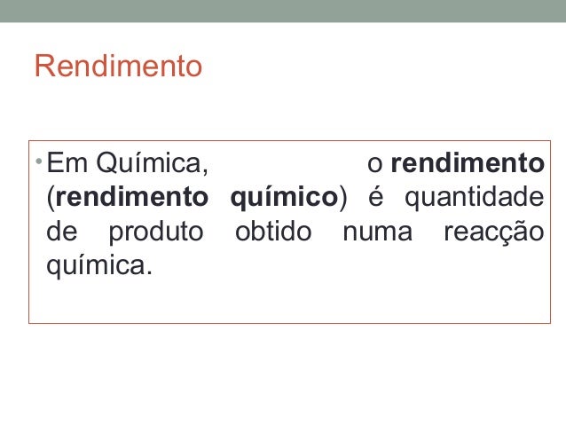 Cálculo do rendimento