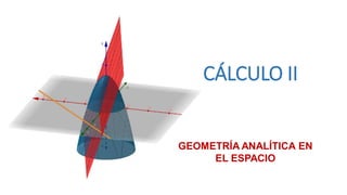 CÁLCULO II
GEOMETRÍA ANALÍTICA EN
EL ESPACIO
 