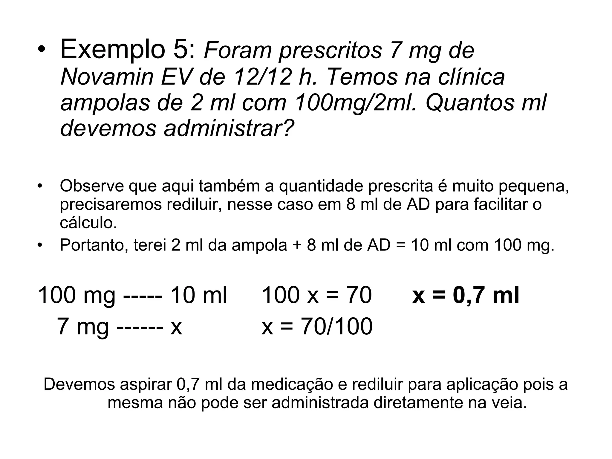 Cálculos para administração de medicamentos | PPTX