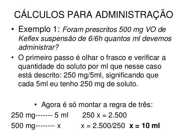 Cálculos para administração de medicamentos