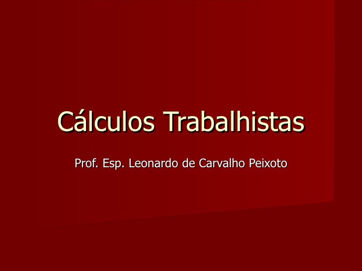 Curso de calculos trabalhistas