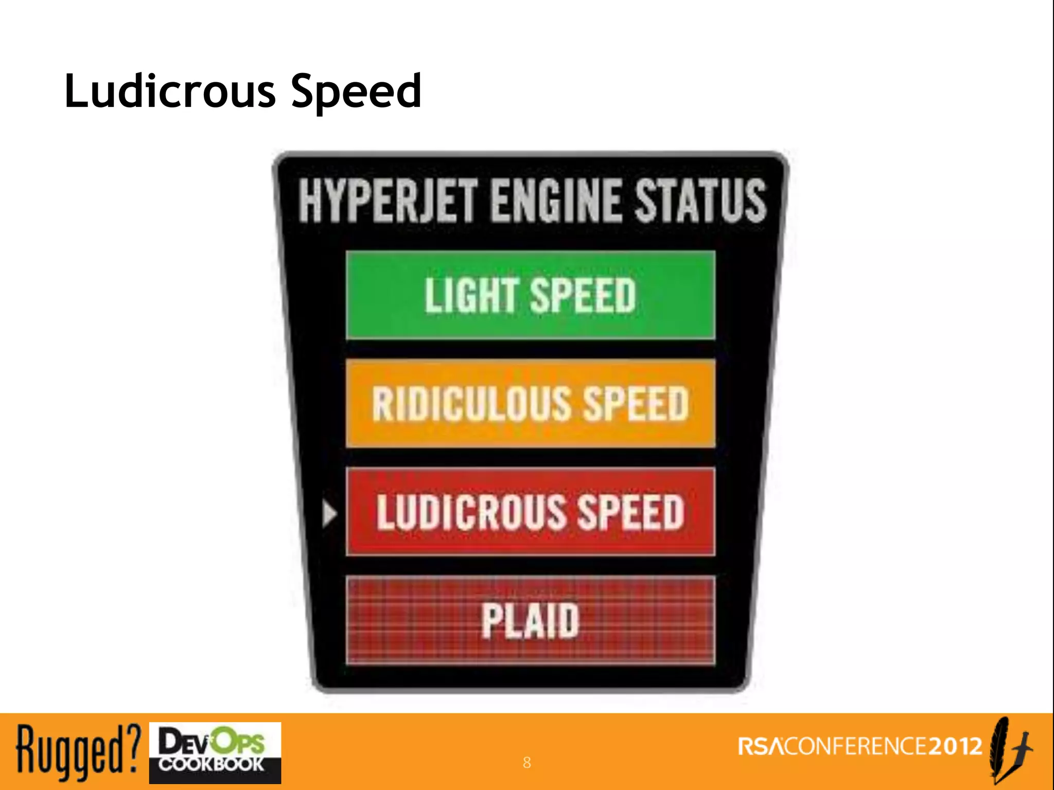 Ludicrous Speed




                  8
 