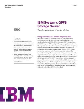 IBM System x GPFS Storage Server