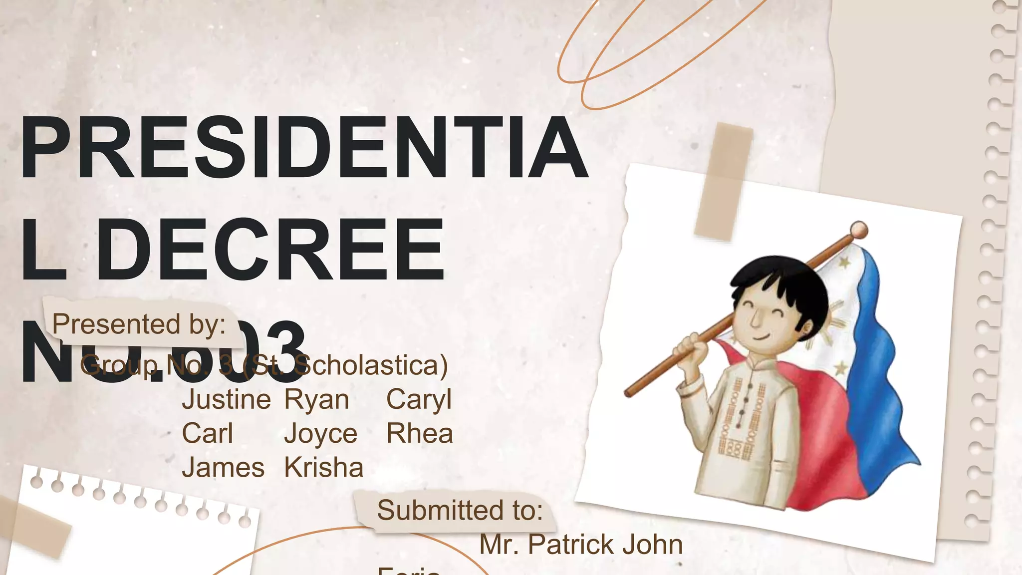Presidential decree no 603