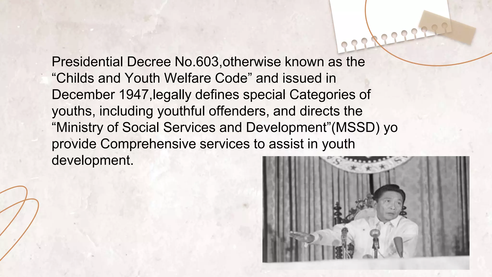 Presidential decree no 603
