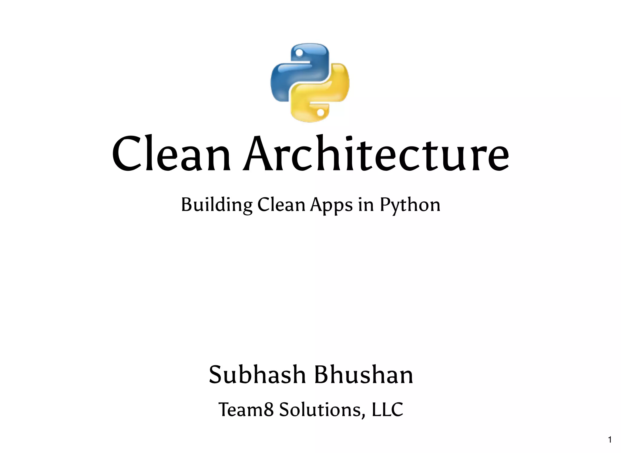 Clean Architecture Applications in Python | PDF | Programming Languages ...