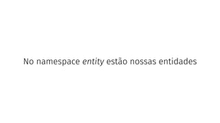 No namespace entity estão nossas entidades
 