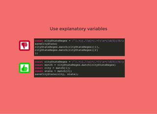 Clean code in JavaScript | PPT image.