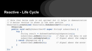 Reactive - Life Cycle
 