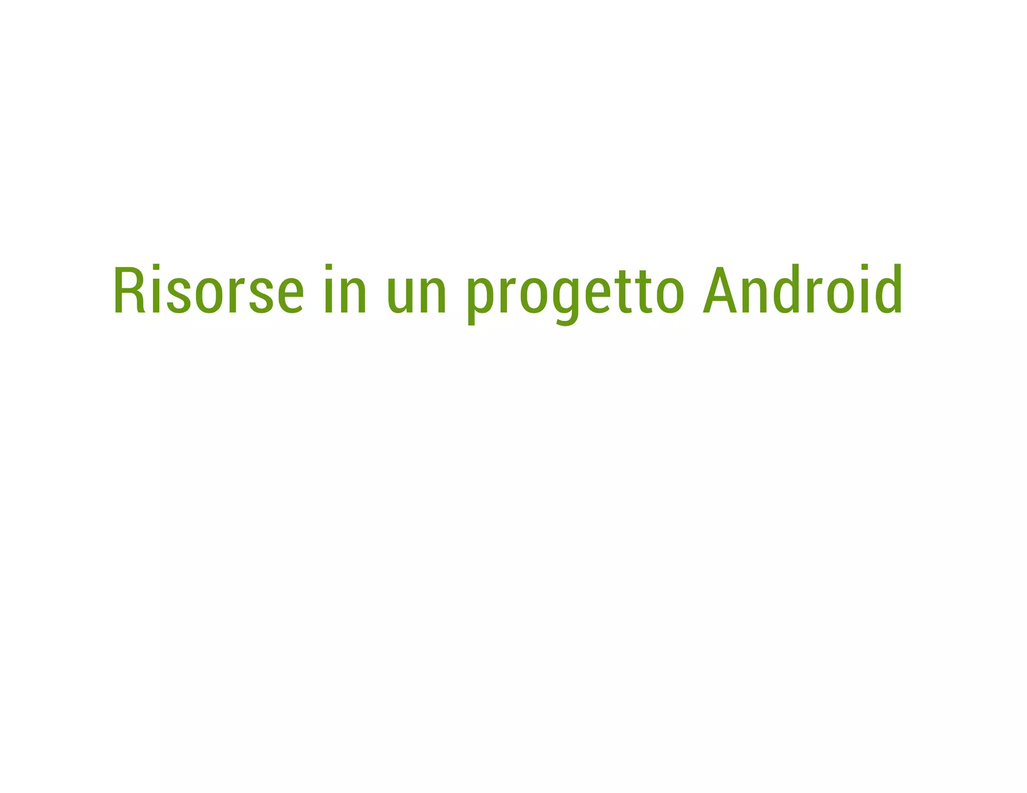 Risorse in un progetto Android

 