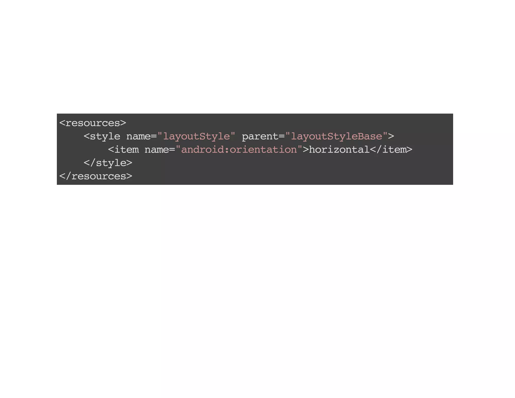 <eore>
rsucs
<tl nm=lyuSye prn=lyuSyeae>
sye ae"aottl" aet"aottlBs"
<tmnm=adodoinain>oiotl/tm
ie ae"nri:retto"hrzna<ie>
<sye
/tl>
<rsucs
/eore>

 
