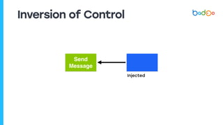 Inversion of Control
Send
Message
Injected
 