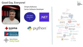 Senior Software Developer
Dmytro Bolharov
14+ Years
Experienc
e
…
Good Day, Everyone!
 