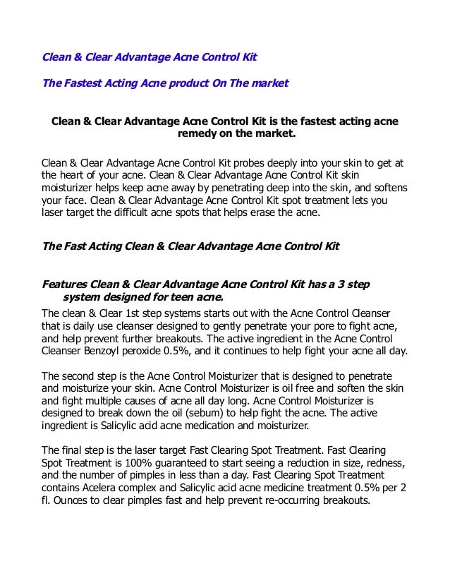 Clean Clear Advantage Acne Control Kit