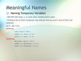 Naming Standards, Clean Code | PPTX