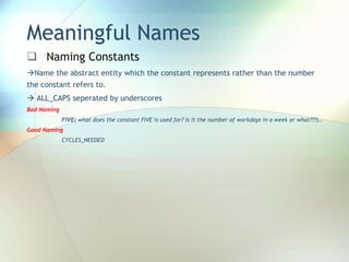 Naming Standards, Clean Code | PPTX