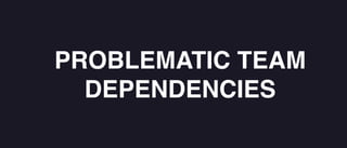 PROBLEMATIC TEAM
DEPENDENCIES
 