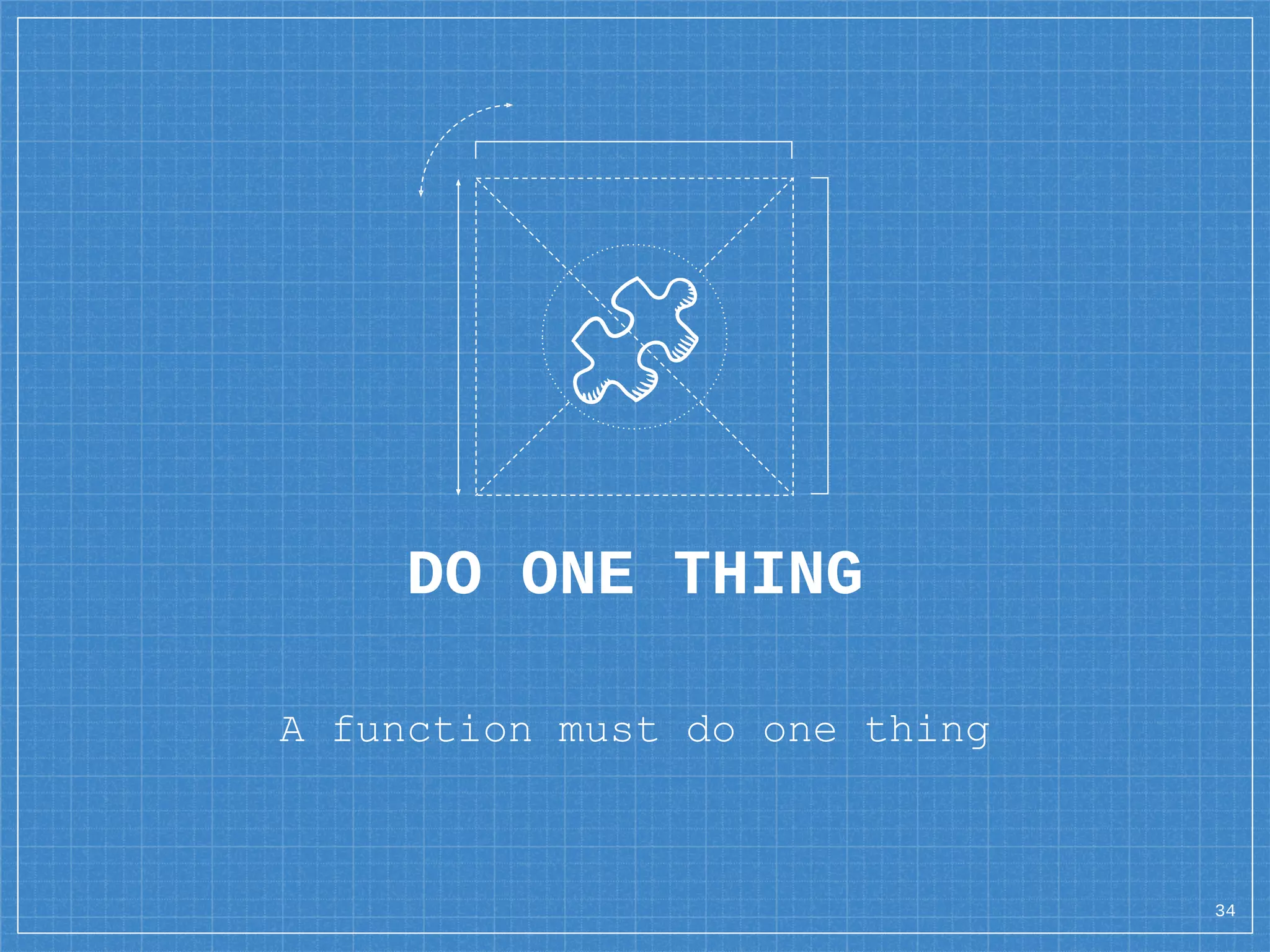 DO ONE THING
A function must do one thing
34
 