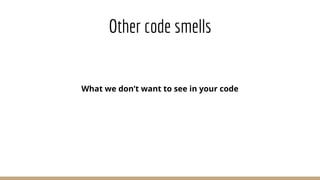 Clean code and code smells | PDF