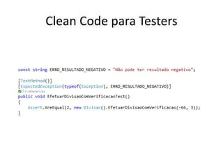 Clean Code para Testers
 