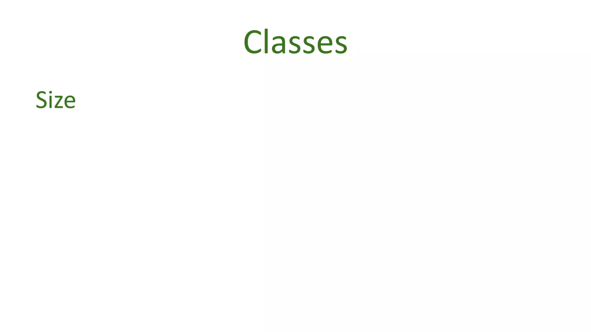 Classes 
Size 
 