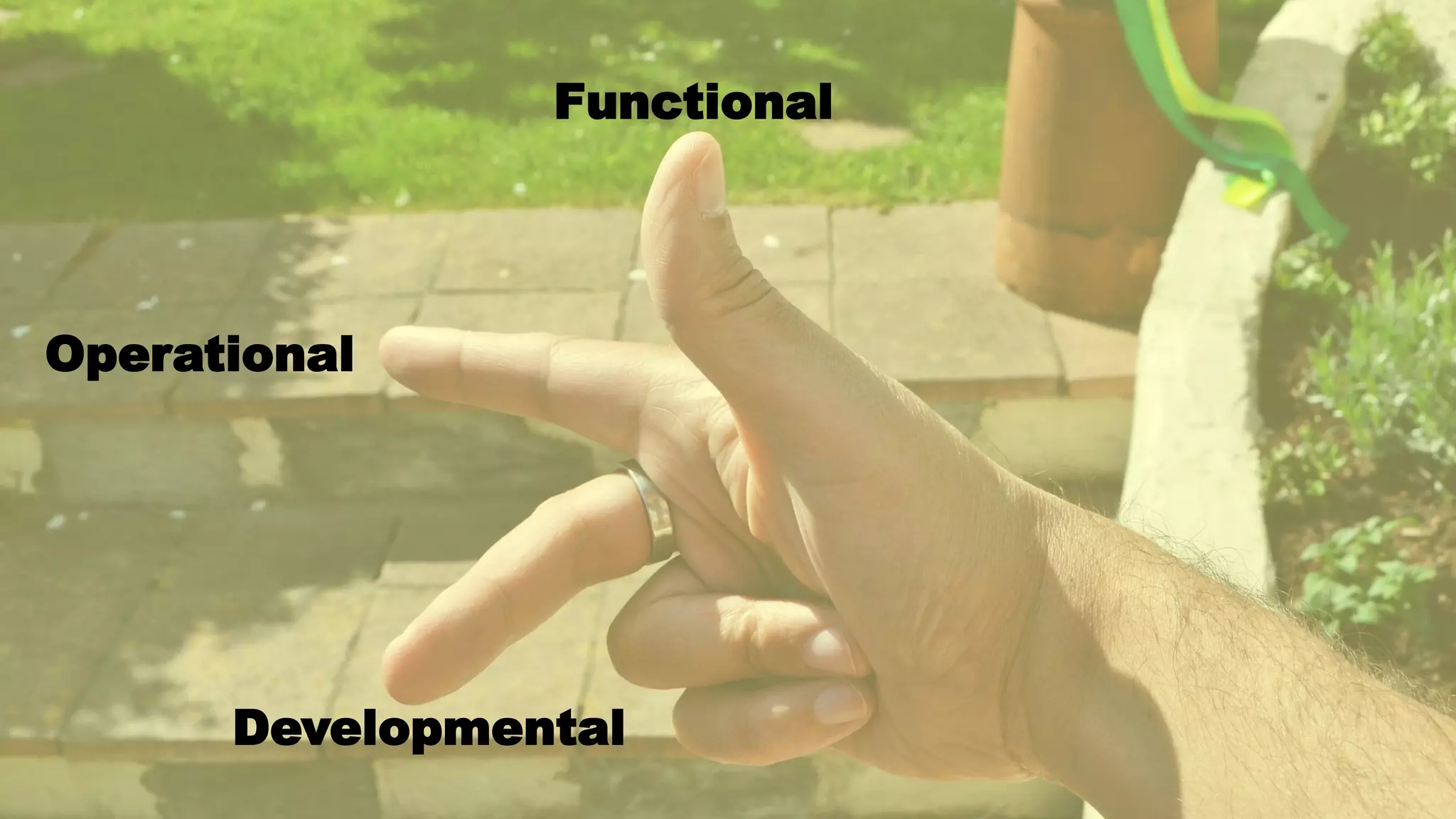 Functional
Operational
Developmental
 