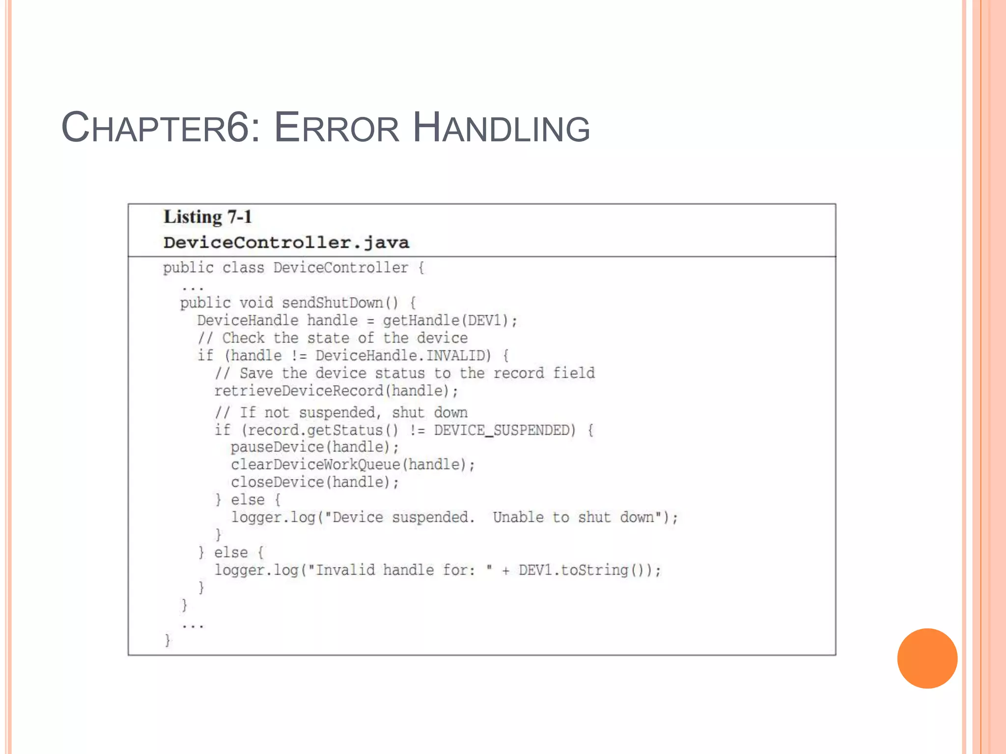 CHAPTER6: ERROR HANDLING
 