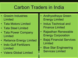 Clean development mechanism (cdm) and carbon trading b.v.raghunandan | PPTX
