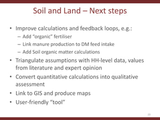 Testing the CLEANED framework in Lushoto, Tanzania
