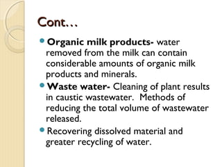 Challenges in assessing impacts in dairy farming and dairy processing