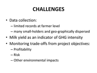 Climate and efficiency gains in dairy systems: Pilot project
