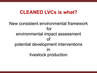 Introducing the CLEANED  project ex-ante impact assessment framework 