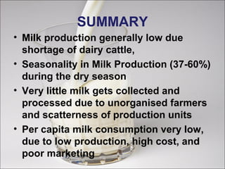 Overview of the Tanzanian dairy industry challenges and opportunities