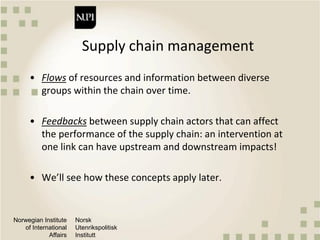 Introduction to agricultural value chains and supply chain management