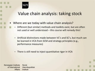 Introduction to agricultural value chains and supply chain management