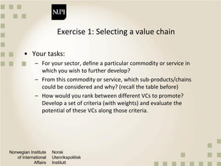 Qualitative approaches to value chain analysis