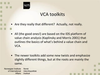 Qualitative approaches to value chain analysis