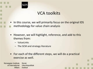 Qualitative approaches to value chain analysis