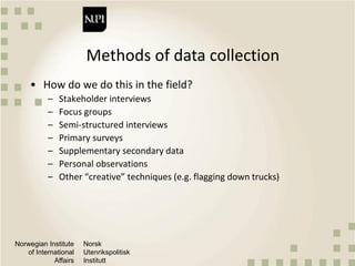 Qualitative approaches to value chain analysis