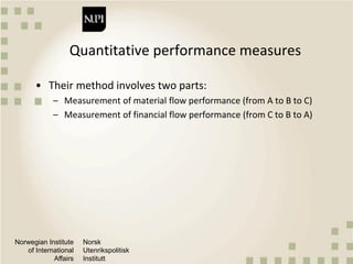 Quantitative methods and metrics for value chain analysis