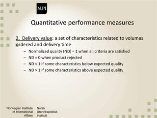 Quantitative methods and metrics for value chain analysis