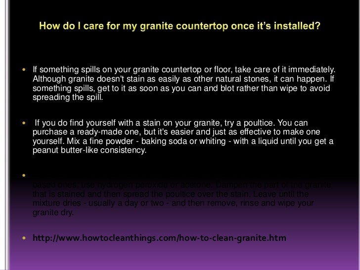 Clean granite how to