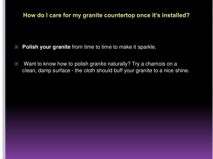 Clean granite how to