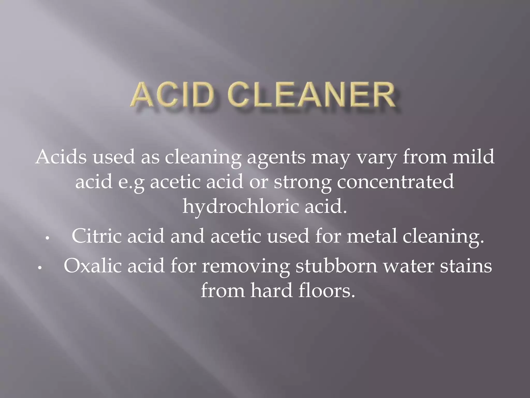Cleaning agents | PPTX