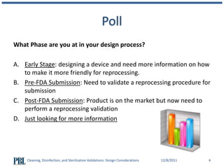 Reprocessing Validation Cleaning, Disinfection, and Sterilization Validations of Reusable ...