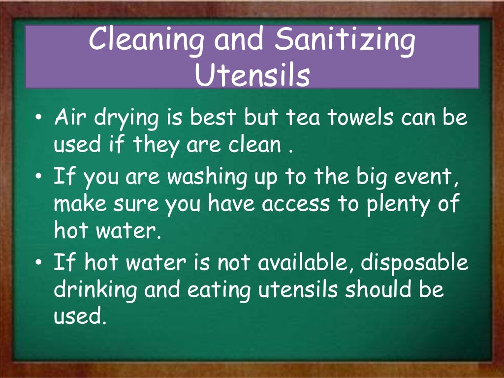 Cleaning and sanitizing